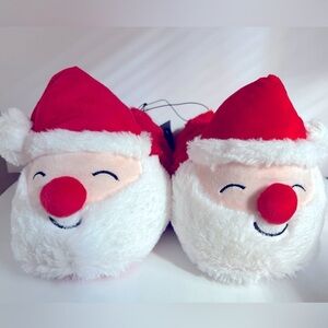 NEW!! Festive Adult Plush Santa Slippers (Size Small)- (NWT)